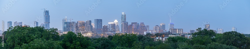 Austin Texas Building Skyline After the the Lights are on
