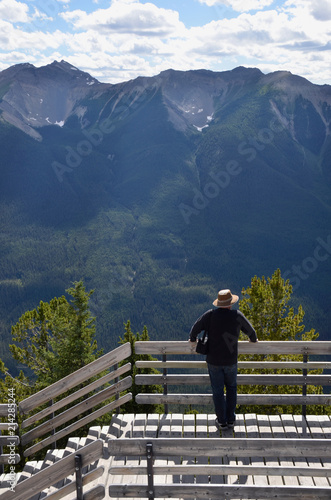 Man Contemplating in the Mountains of Canada