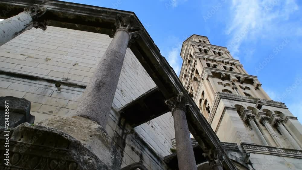 Cathedral of Saint Domnius With The Bell Tower In Split from behind, Croatia Cathedral of Saint Domnius With The Bell Tower In Split from behind, Croatia