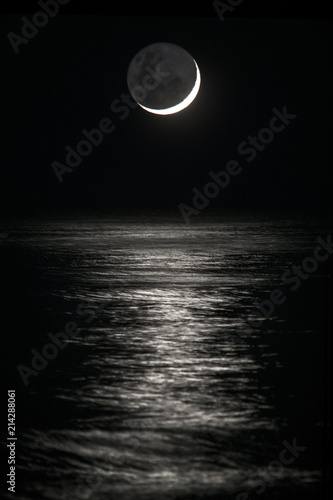 Te moon reflecting on the ocean
