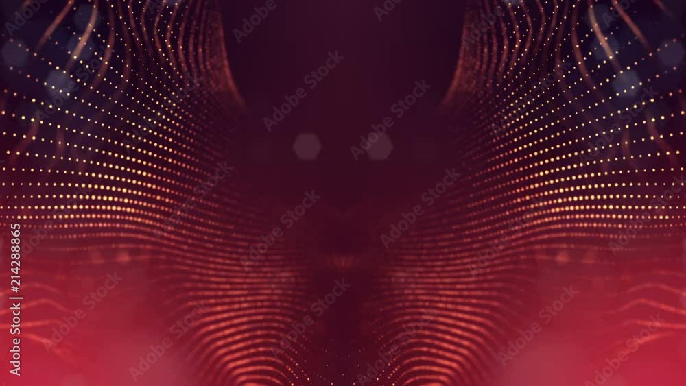 4k seamless 3d animation as sci-fi background with glow particles and ...