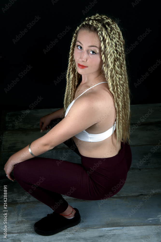 Beautiful woman with braids hairstyle. Dancehall dancer. Beautiful woman with braids hairstyle. Dancehall dancer.