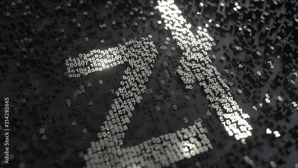 Polish zloty symbol made of metallic numbers Polish zloty symbol made of metallic numbers