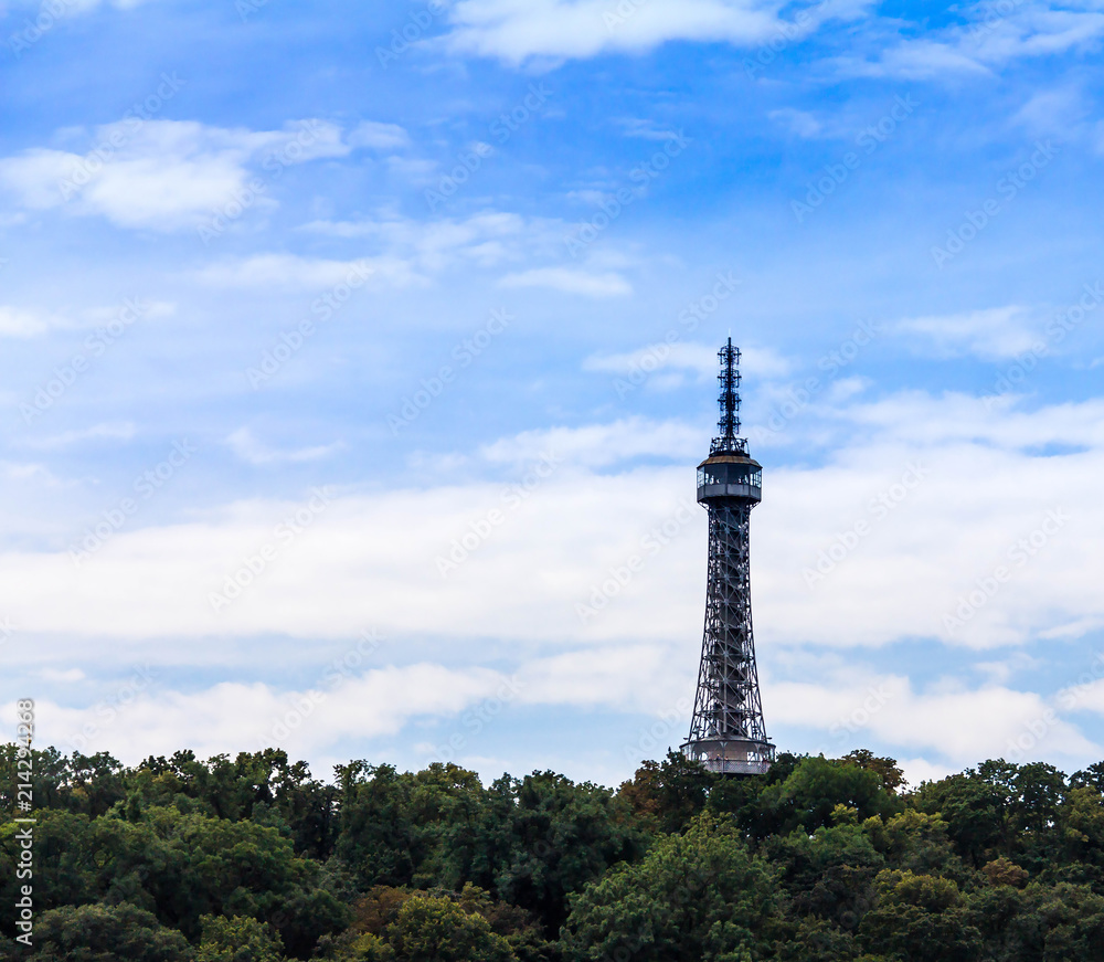 Obraz premium Petrin Lookout Tower in Prague, Czech Republic