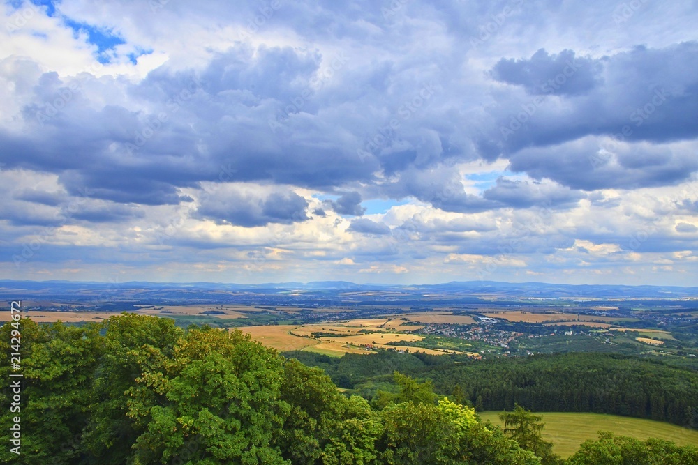 View of Buchlov Castle over The White Carpathians, Czech Republic