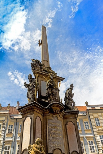 Holy Trinity Column (Plague Column) at Lesser Town Square (Mala Strana). Prague, Czech Republic