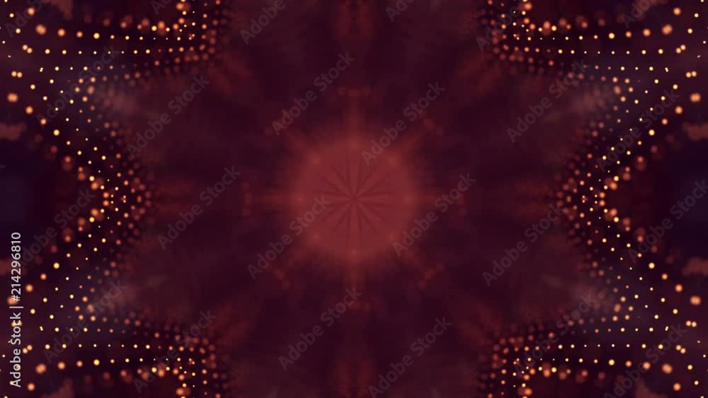 4k seamless 3d animation as sci-fi background with glow particles and ...