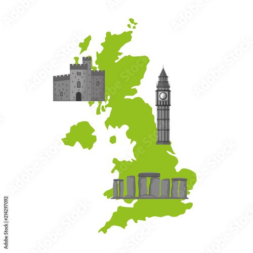 map great britain with set icons