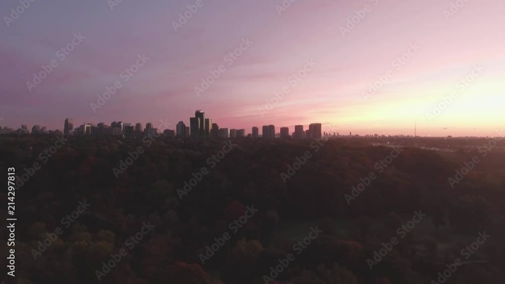 Beautiful aerial shot of a sunset at the outskirts of Toronto. Beautiful aerial shot of a sunset at the outskirts of Toronto.