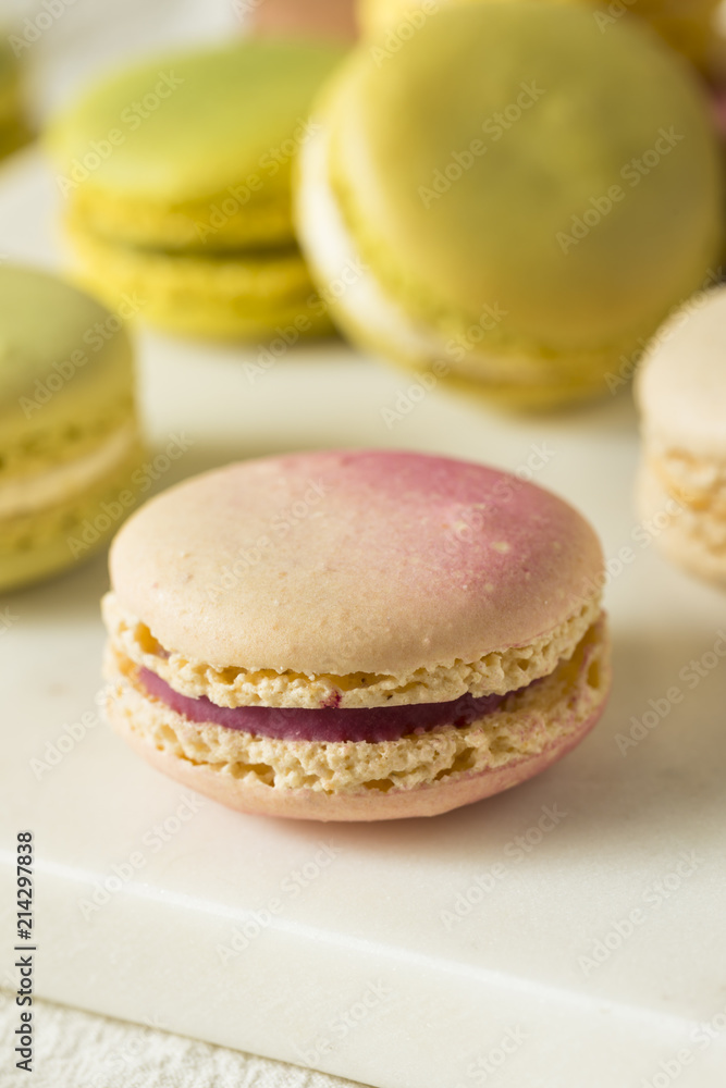 Colorful Homemade Sweet French Macarons