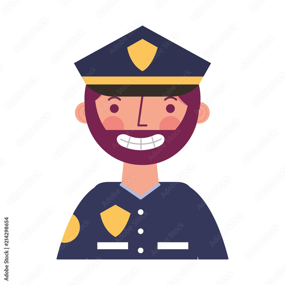 police man in uniform character