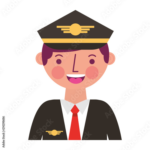 commercial airplane pilot in uniform