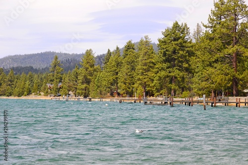 Beautiful Landscape in Spring at Lakeside of Lake Tahoe in California, United States