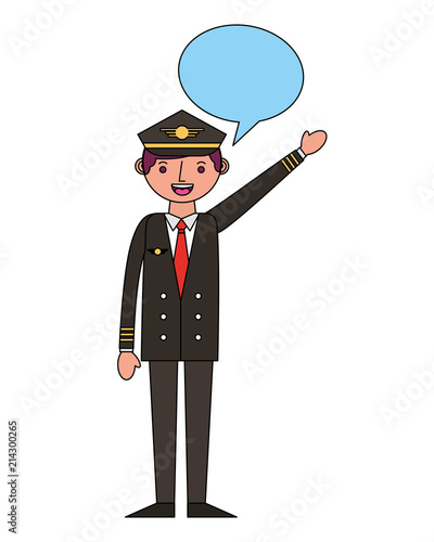 airplane pilot with speech bubble