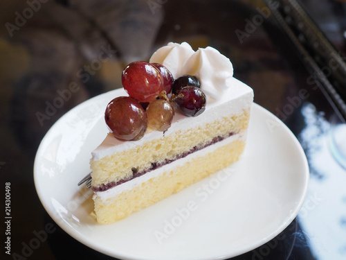 soft cake with grape