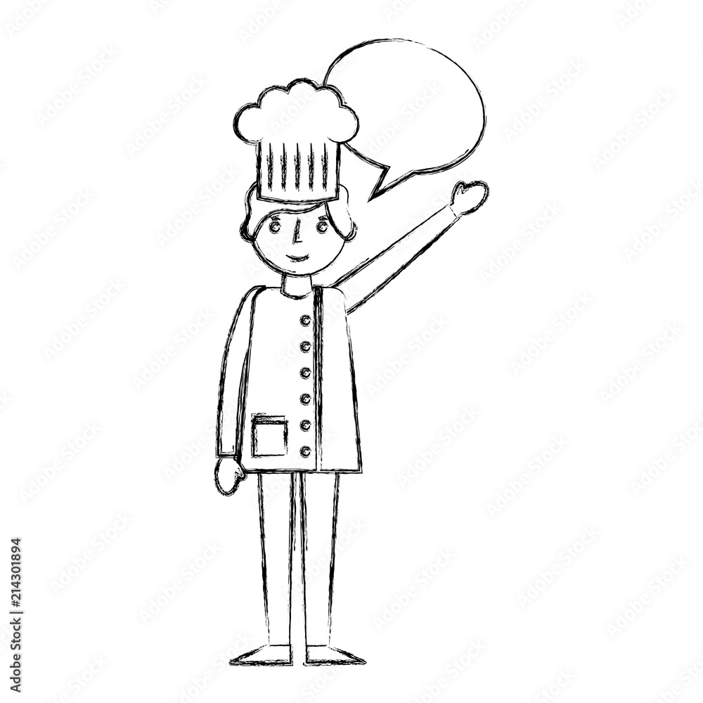 restaurant chef with speech bubble restaurant chef with speech bubble