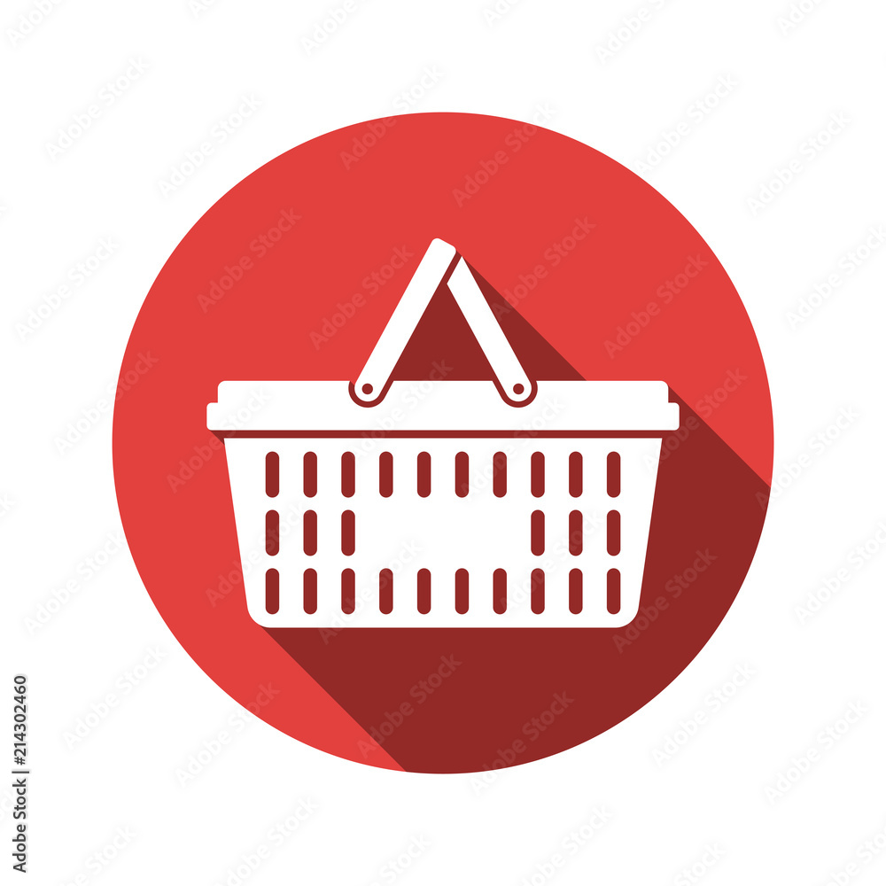 Shopping basket flat icon vector Shopping basket flat icon vector