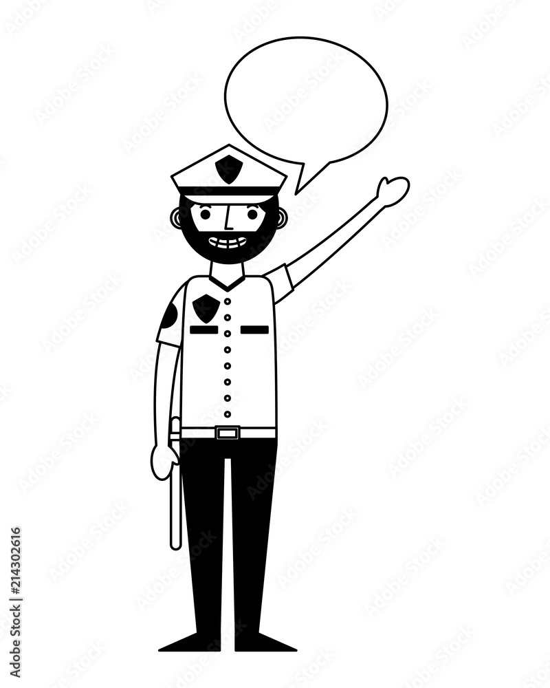 officer police character icon vector illustration design