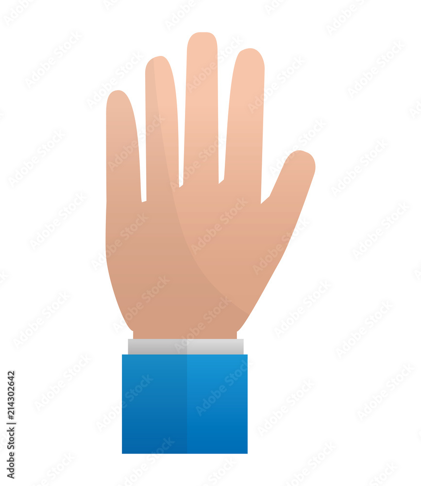 hand showing five fingers image vector illustration