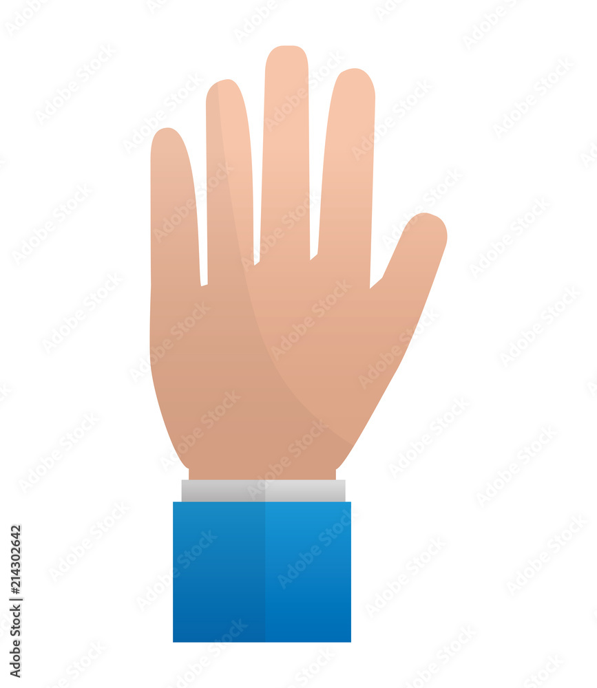 Obraz premium hand showing five fingers image vector illustration
