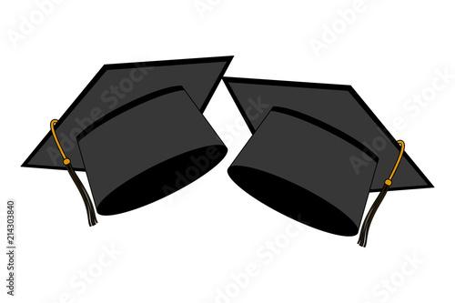 hats graduation isolated icon vector illustration design