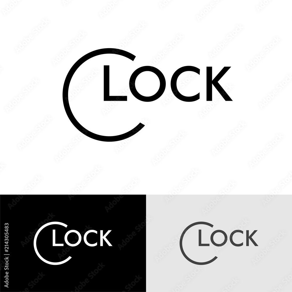 Creative Minimalistist Clock Logo Design Creative Minimalistist Clock Logo Design