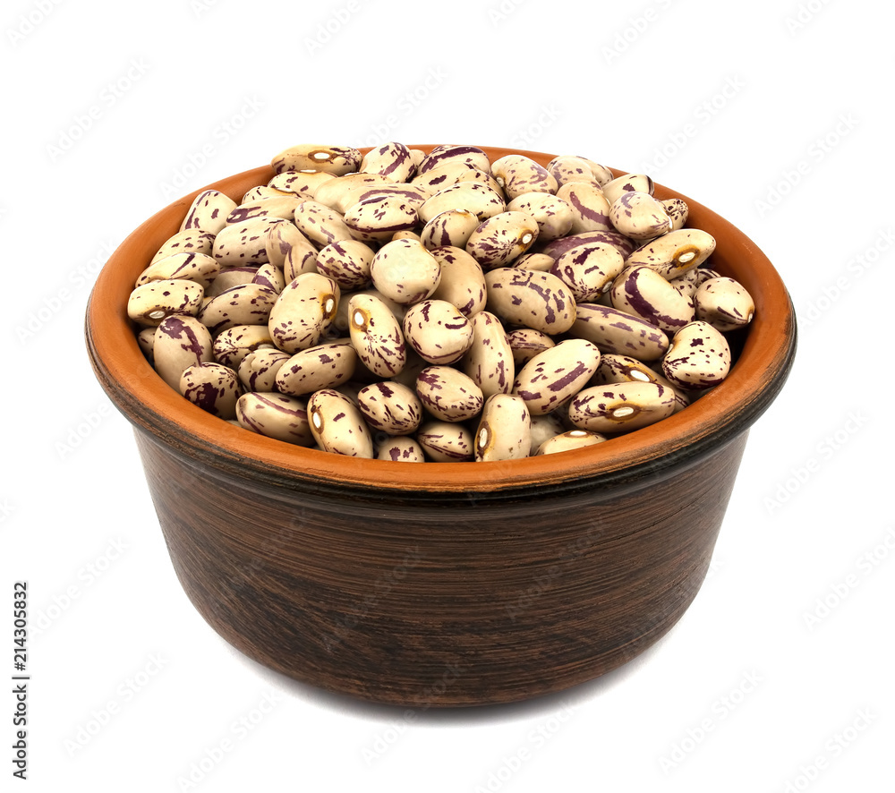 Haricot bean in bowl isolated on white background Haricot bean in bowl isolated on white background