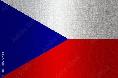 Flag of Czech on a stone wall background.