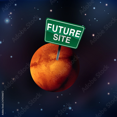 Fototapeta Naklejka Na Ścianę i Meble -  Life On Mars Concept