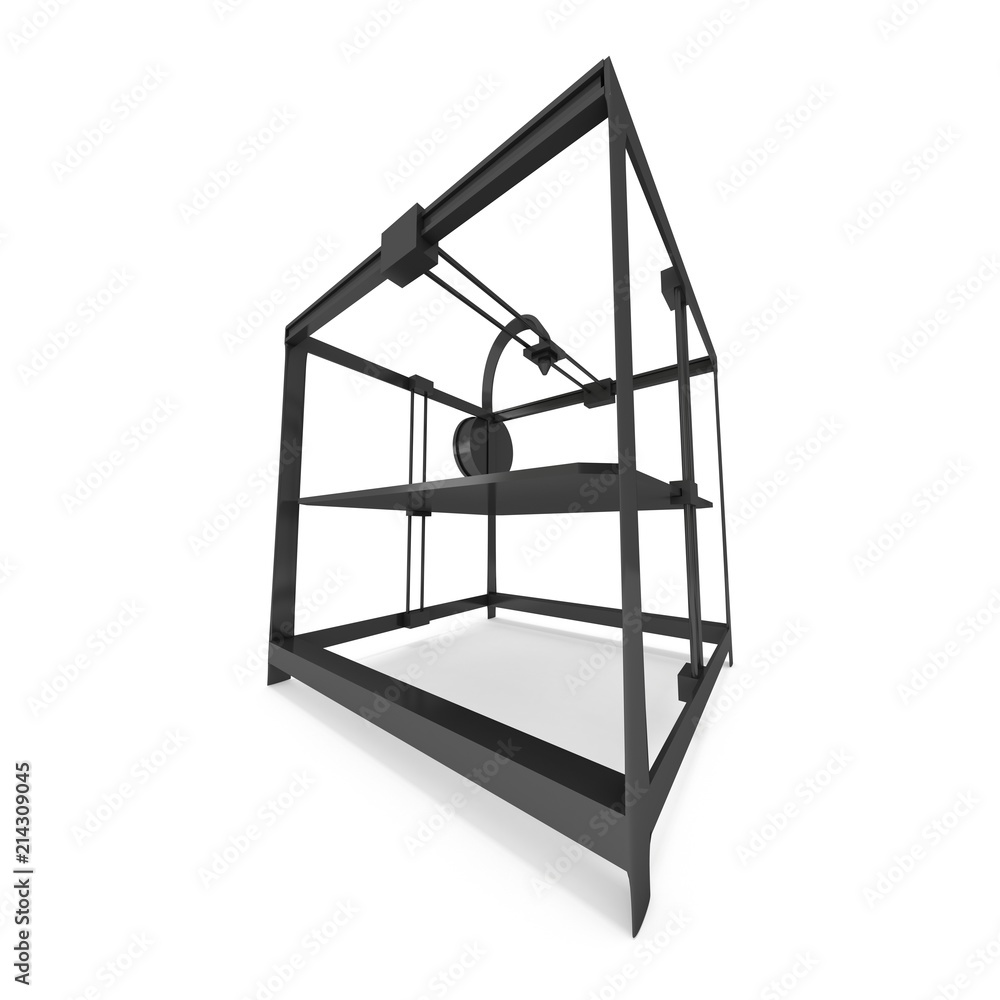 3D Printer isolated on white render illustration 3D Printer isolated on white render illustration