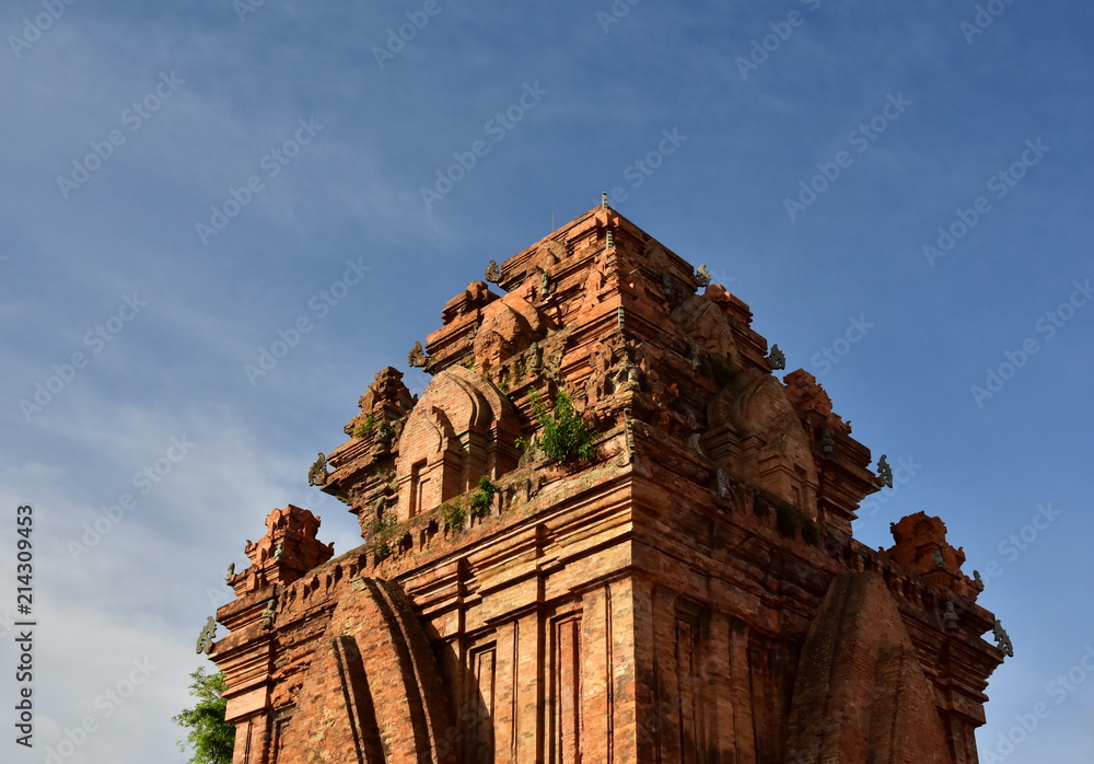 Ponagar or Thap Ba Po Nagar is a Cham temple tower near Nha Trang city in Vietnam. Natural photos without significant processing of photoshop. Copy space for your text