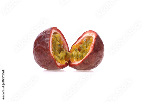Passion fruit or maracuya isolated on white background