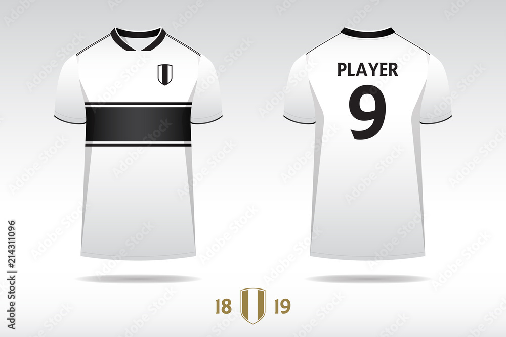 Soccer jersey, football kit, t-shirt sport template design for English  football club. Football t-shirt mock up. Front and back view soccer  uniform. Vector Illustration. Stock Vector | Adobe Stock