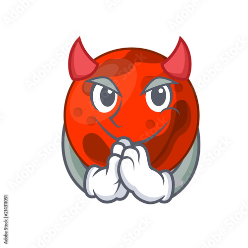 Devil mars planet mascot cartoon