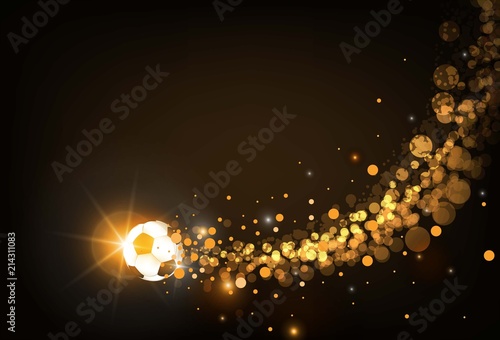 Football cup gold color background. Vector illumination