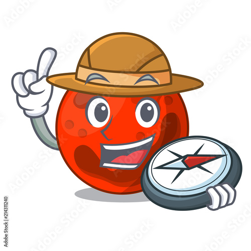 Explorer mars planet mascot cartoon