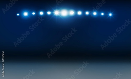 Bright stadium lights vector design. illumination