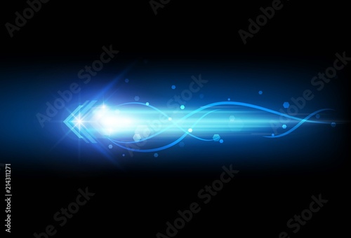 Abstract speed movement blue arrows technology communicate background, vector illustration
