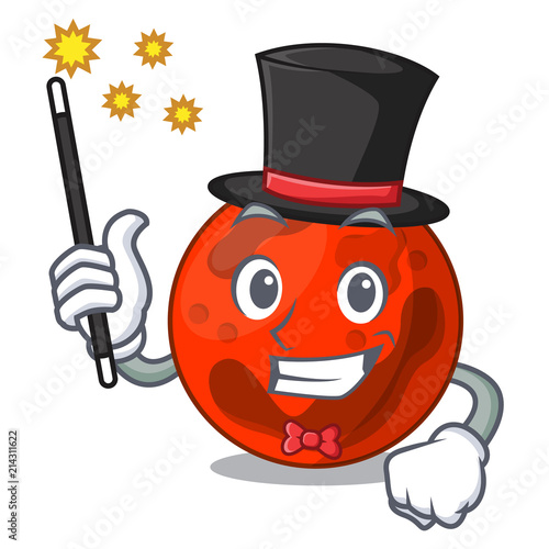 Magician mars planet mascot cartoon