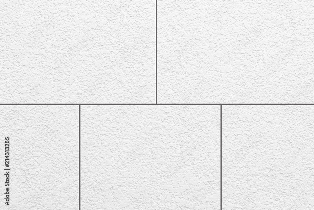 Fototapeta premium White stone tile floor pattern and seamless background