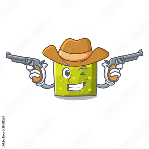 Cowboy square character cartoon style