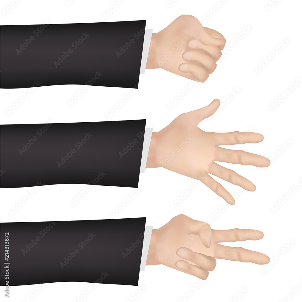 hand with rock rock scissors paper signal