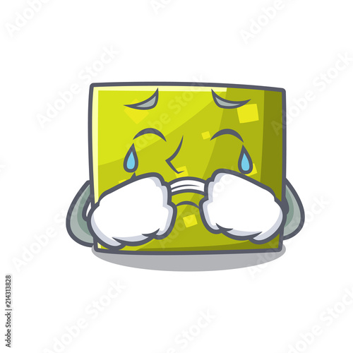 Crying square mascot cartoon style