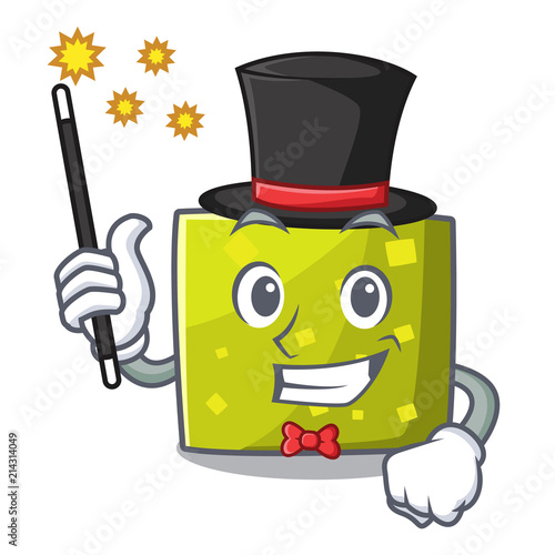 Magician square mascot cartoon style