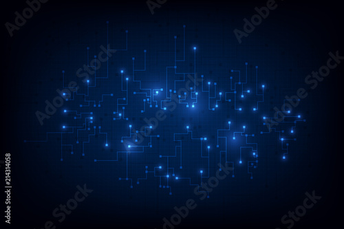 abstract circuit networking blockchain concept background