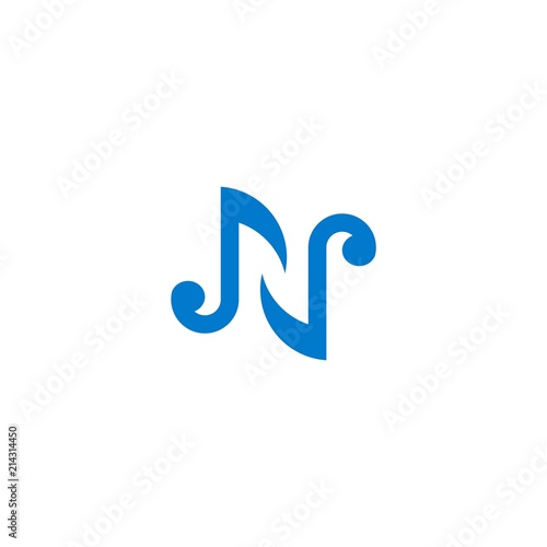 N letter initial melody logo.