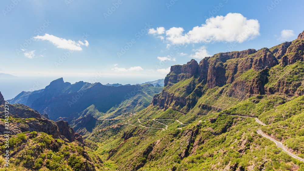 Masca village view, the most visited tourist attraction of Tenerife, Spain