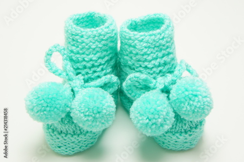Fotografie Baby's bootees  turquoise.