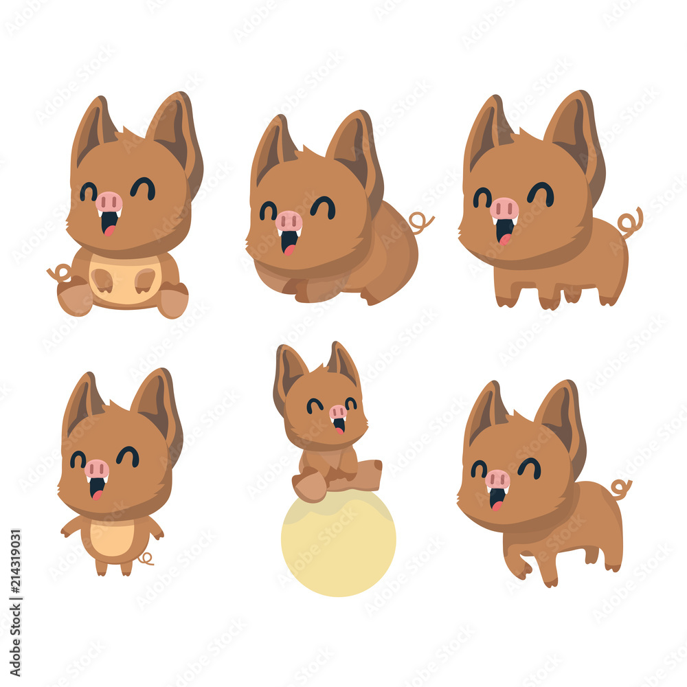A set of boar vector illustration flat design.
A set of boar vector illustration flat design.