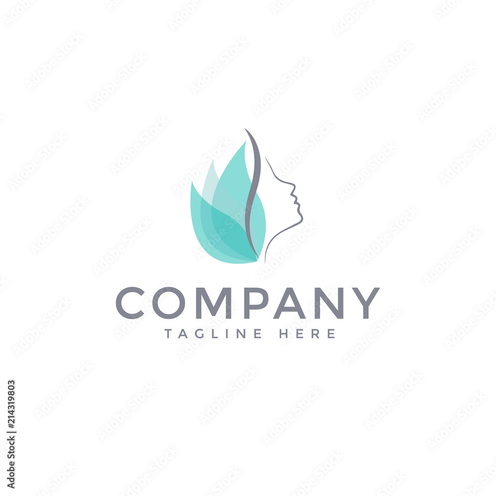 Leaf with Face Logo Vector Leaf with Face Logo Vector